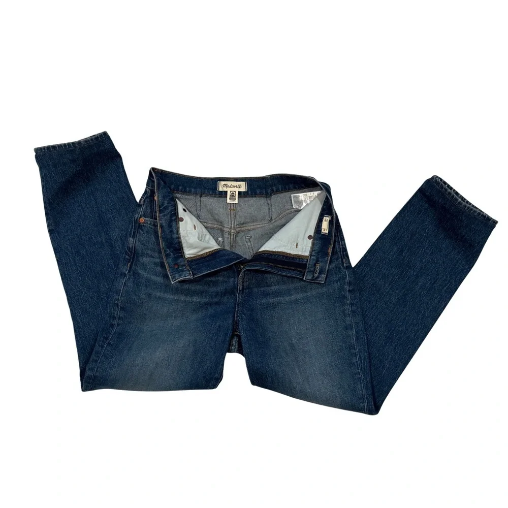 Madewell Perfect Vintage Jean Sz 28 High Rise Taper Dark Wash Altered Waist - Picture 2 of 10